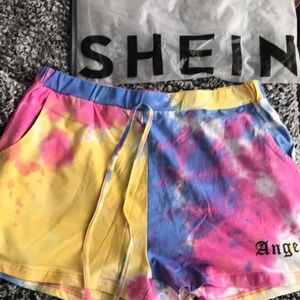 Tie dye “angel” shorts